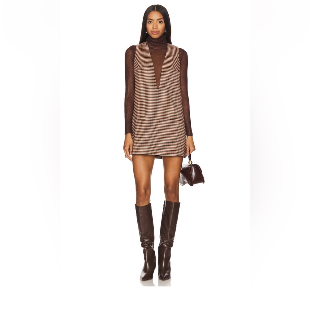 SER.O.YA Brown Houndstooth Mini Dress Like New